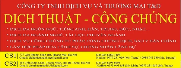 Top 10 công ty dịch thuật công chứng uy tín nhất tại Hà Nội